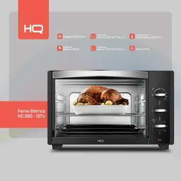Forno Elétrico Hq 38 Litros Hq38d 1600w Preto 127v - 3 Forno Elétrico Hq 38 Litros Hq38d 1600w Preto 127v - 3