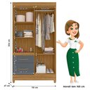 Ver imagem 2 de Guarda Roupa Solteiro Ambiente Madri 4 Portas Freijó Cinza com Espelho - Moval