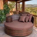 Ver imagem 2 de Chaise Meia Lua em Alumínio com Almofadas Impermeáveis - Piscina, Jardim, Área, Sala - Capuccino