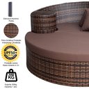 Ver imagem 7 de Chaise Meia Lua em Alumínio com Almofadas Impermeáveis - Piscina, Jardim, Área, Sala - Capuccino