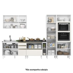 Cozinha Modulada Kali Premium 6 Peças Branco/off White com Torre Quente - Nicioli - 3 Cozinha Modulada Kali Premium 6 Peças Branco/off White com Torre Quente - Nicioli - 3