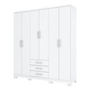 Ver imagem 1 de Guarda Roupa Casal City 6 Portas Branco - Henn
