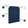 Cabeceira Estofada Solteiro Alana 90cm Suede Azul Marinho - 4