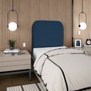 Ver imagem 3 de Cabeceira Estofada Solteiro Alana 90cm Suede Azul Marinho