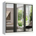 Ver imagem 2 de Guarda-Roupa Casal Madesa Reno 3 Portas de Correr de Espelho Branco/Preto Cor:Branco/Preto