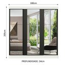 Ver imagem 3 de Guarda-Roupa Casal Madesa Reno 3 Portas de Correr de Espelho Branco/Preto Cor:Branco/Preto