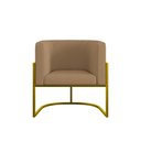 Ver mais imagens de Kit Sofá 2 Lugares + 2 Poltronas Recepção Veludo Dourado Capuccino