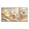 Kit com 3 Quadros Decorativos 30x50 cm Floral Vibrante  Moldura Retangular com 2cm  largura Natural - 3