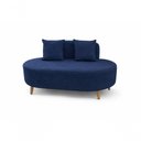 Ver imagem 1 de Sofá Feijão 2 Lugares 115cm Azul Marinho Suede