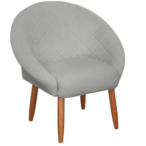 Cadeira Poltrona Reforçada para Sala de Estar Confortável Estilo Moderna Tecido Veludo Moblan Decor:
