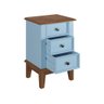 Mesa de Cabeceira Madeira Maciça - Azul - 6