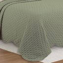 Ver imagem 2 de Kit Cobre Leito Bold Bicolour Queen Micropercal 300 Fios Colcha Dupla Face 3 Peças Verde