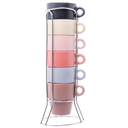 Ver imagem 2 de Jogo de Xícaras de Café Cerâmica Empilháveis com Suporte de Metal Vertical Cantinho do Café Xícara D