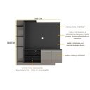 Ver imagem 5 de Estante Com Painel Tv 55" E 2 Portas França Multimóveis Br2473 Preto/Lacca Fumê