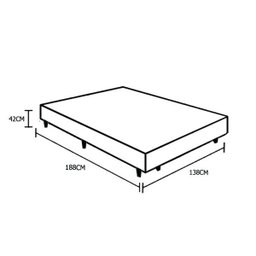 Base Box Casal Sintético Preta - 42x138x188 - 8