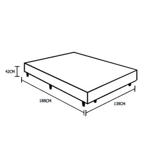 Base Box Casal Sintético Preta - 42x138x188