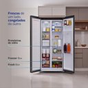 Ver mais imagens de Geladeira Side By Side Frost Free 480 L Hq Inverter com Dispenser de Água Preta Hq-480SBSWD