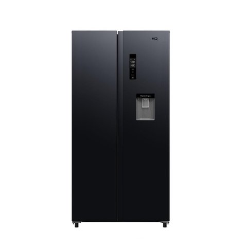 Geladeira Side By Side Frost Free 480 L Hq Inverter com Dispenser de Água Preta Hq-480SBSWD