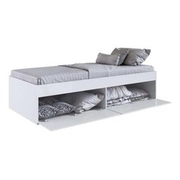 Quarto Juvenil Com Cama 80 E Mesa De Cabeceira Tokio Art in Móveis Branco - 3