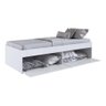 Quarto Juvenil Com Cama 80 E Mesa De Cabeceira Tokio Art in Móveis Branco - 3
