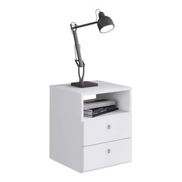 Quarto Juvenil Com Cama 80 E Mesa De Cabeceira Tokio Art in Móveis Branco - 5