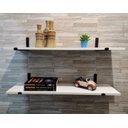 Ver imagem 2 de Kit 2 Prateleiras Branca 100% Mdf 80x20 C Suporte Invertido