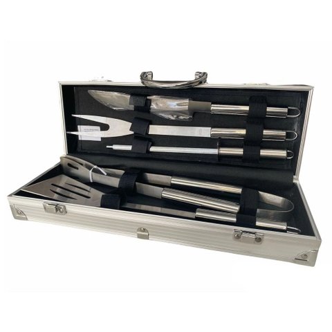 Kit para Churrasco Detroit Aço Inox 6 Peças Fixxar