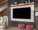 Ver imagem 2 de Painel de TV 70" Simples Sala Quarto Vivare 1,80 Giga Móveis:OffWhite/Freijó