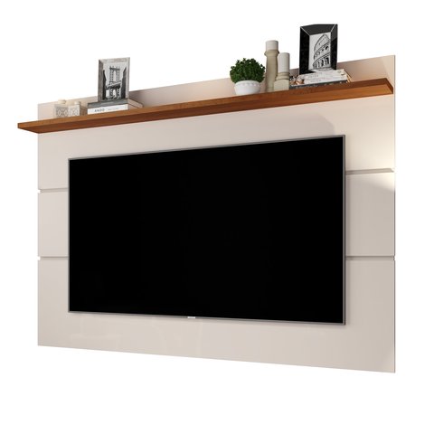 Painel de TV 70" Simples Sala Quarto Vivare 1,80 Giga Móveis:OffWhite/Freijó