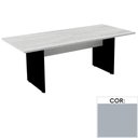 Ver imagem 1 de Mesa de Reunião Retangular 200x90cm Pé Painel Pe25 em MDP Cinza com Base Cinza