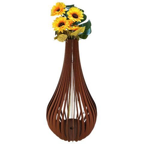 Vaso de Chão Decorativo Grande Capadócia Mdf:marrom/90x40cm