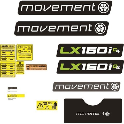 KIT ADESIVO ESTEIRA NOVA LINHA LX - 160i - G4 - MOVEMENT 05 KIT Casa Harmonia