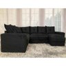 Sofá de Canto Varias Cores Confortavel Almofadas Soltas Cor:Preto - 3