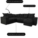 Ver imagem 4 de Sofá de Canto Varias Cores Confortavel Almofadas Soltas Cor:Preto