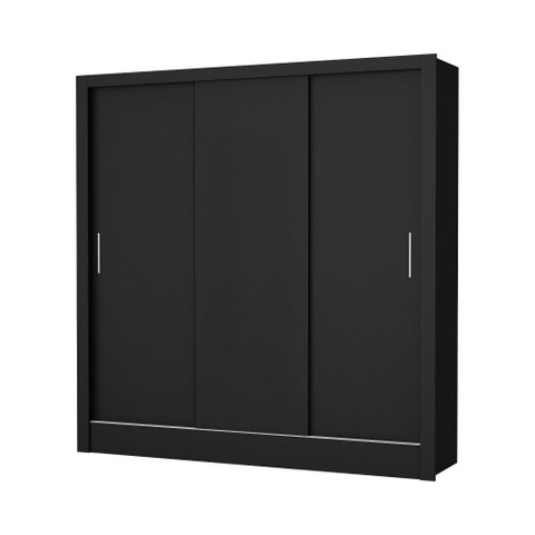 Guarda Roupa Santiago 3 Portas 3 Gavetas Preto - Carioca Móveis