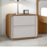 Mesa de Cabeceira Loop 2 Gavetas Amendoa Clean/off White - Móveis Lopas - 1