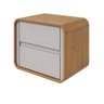 Mesa de Cabeceira Loop 2 Gavetas Amendoa Clean/off White - Móveis Lopas - 4