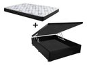 Ver imagem 1 de Cama Box Baú Casal Conforto Sintético Preto + Colchão Casal Conforto Espuma D33 Com EPS 26x138x188