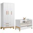 Ver imagem 1 de Berço Americano 4300 Mini Cama Fantasia e Guarda Roupa Infantil Q Encanto Slim 4340 Branco