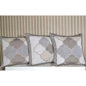 Kit Capas de Almofadas Rústico Dupla Face 3 Peças - Caqui Geometrico Arte & Tear Kit Capa de Almofad