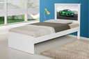 Ver imagem 3 de Cama Solteiro com Cabeceira Carro Sport Verde