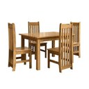 Ver imagem 2 de Conjunto com Mesa de Jantar 120cm Retangular e 4 Cadeiras 100% Madeira Maciça Nimes Espresso Móveis Marrom/Nogueira