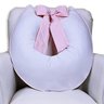 Almofada Amamentação com Laço - Branca com Rosa - 2
