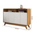 Ver imagem 4 de Aparador Retrô 4 Portas Nature Off White Eccos Potenza