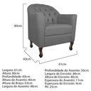Ver imagem 2 de Kit Diva Recamier Diana 160cm Lado Esquerdo e 02 Poltronas Julia Suede - Doce Sonho Móveis Cinza