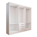 Ver imagem 6 de Guarda-roupa Solteiro Vigo 6 Portas 3 Gavetas com Espelho Branco - Panorama Móveis