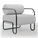 Ver imagem 1 de Poltrona Decorativa Orgânica Living Miska Linho Cinza Claro - Desk Design