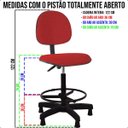 Ver imagem 3 de Cadeira Caixa Alta Fixa Executiva Balcao Portaria Recepção Regall Cinza C/ Preto