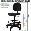 Ver imagem 4 de Cadeira Caixa Alta Fixa Executiva Balcao Portaria Recepção Regall Cinza C/ Preto