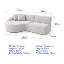 Ver imagem 5 de Sofá 3 Lugares Bariloche Modular Moderno Linho